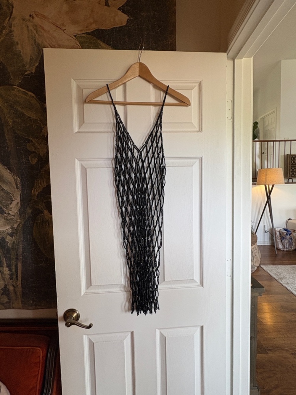 Black Beaded Net Swim Cover-Up - Picture 4 of 7